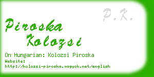 piroska kolozsi business card